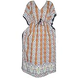 Indiatrendzs Womens Cotton Kaftan Nighty With Draw String In Waist Plus Size