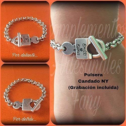 Pulsera candado con grabación personalizada. Regalo Reyes - Papa Noel