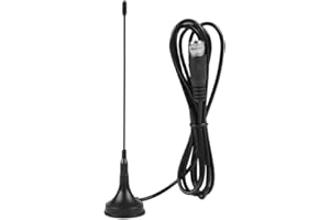 Kafuty Antenne Voiture Dual Band UHF/VHF Digital DVB-T Indoor HDTV Antenna 10DB avec Base magnétique, réception de Focus Haute fréquence, Coupe-Vent, Anti-Pluie et Anti-bourrage