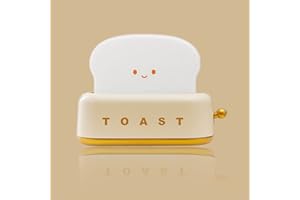 WOUKKSY Urocza Lampka Nocna LED Toster, Lampka Nocna dla Dzieci, Niemowląt, Dziewcząt, Lampka do Karmienia Piersią, Możliwość Ściemniania Akumulatora z Funkcją Odliczania Czasu, Lampka Nocna - Żółty