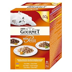Purina Gourmet Mon Petit conmida para gatos con Pato, Pollo y Pavo 6 x 50 g