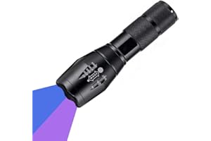 UV Torch, WESLITE 365nm & 395nm Ultraviolet Flashlight Dual UV Torches Multifunctional Blacklight Zoomable Pet Urine Detector Document Verification Scorpions Art Photography (Not Included Battery)