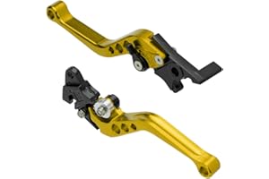 MOCNT Palancas de Embrague y Freno de Motocicleta 22mm CNC Aluminio Ajustable - Maneta de Embrague y Freno de Tambor/Disco - Oro