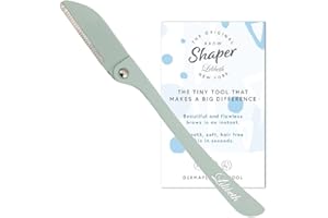 Lilibeth of New York Original Brow Shaper - Foldable Eyebrow Trimmer & Facial Hair Removal Device - Peach Fuzz Remover - Dermaplaning Tool for Women - Singles - Mint Green.