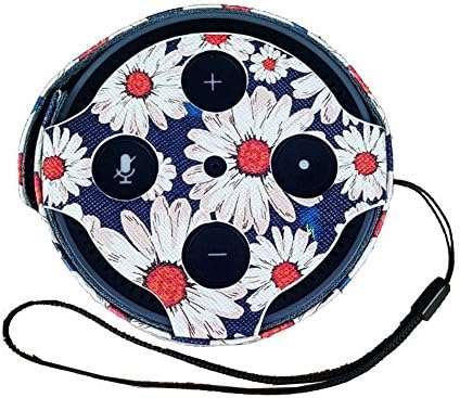Protective Case for Amazon Echo Dot (Fits All-New Echo Dot 2nd Generation only) - Premium Vegan Leather Cover Sleeve Skins，Skin Decal Portable Travel Bag Box (flower)
