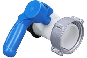 Ruolin Adaptador de Depósito IBC, Adaptador de Tanque de Agua IBC Universal 62mm DN40 Válvula de Control de Salida del Contenedor IBC para Grifo de Renaje, Tanque de Agua de Lluvia, Bidón, Contenedor