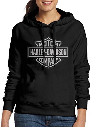 Lonekit Women's Harley Davidson Logo Hooded Sweatshirt -  Black - 