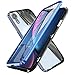 Produktbild WindCase iPhone XR Hülle, 360 Grad Komplettschutz Vorder Metall Bumper mit Magnetischer Adsorptionskasten +Transparent Gehärtetes Glas Ganzkörper-Koffer Schutzhülle für iPhone XR 6.1" Blau