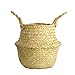 Produktbild Upxiang Blumentopf Seegras Weidenkorb Blumentopf Faltbarer Korb Dirty Basket Ablagekorb Home Decoration (Beige)