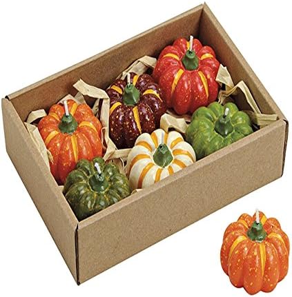 Beautiful And Colourful Small Pumpkin Candles (Set Of 6 Candles)