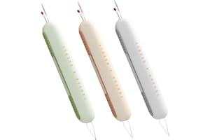 Aikeis Enhebrador de agujas de 3 piezas 2 en 1 con dos extremos, enhebrador de agujas retráctil, enhebrador de agujas portátil para personas mayores y amantes de la costura (verde, gris, amarillo)