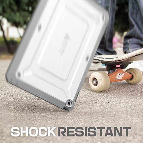 iPad Air 2 Hülle, SUPCASE® [Heavy Duty] Apple iPad Air 2 Schutzhülle [2. Generation] Modell 2014 [Unicorn Beetle PRO Series] Full-body Rugged Hybrid Protective Case Cover mit integriertem Bildschirmschütz, Blau/Schwarz – Dual Layer Design + Anti-Schock Schutzleisten (Weiß/Grau) - 3