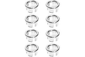 LONSVTTU 8 Pezzi Anello di Troppo Pieno per Lavello Rotondo Coperchio de Tappo di Scarico de Troppopieno Cucina Bagno Lavandino Foro Coperchio Troppopieno Decorativo Straripamento Scarico Tappo