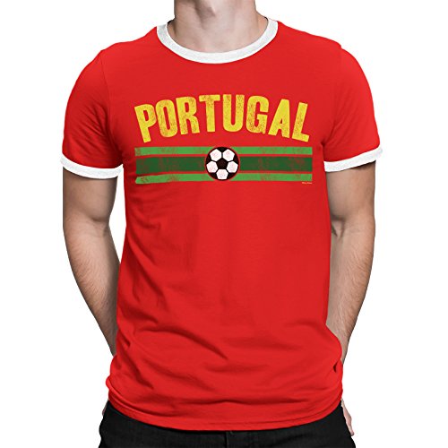 Mens Portugal Distressed Country Football T Shirt World Cup 2018