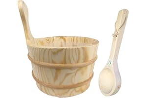 SudoreWell - Secchio per Sauna in Legno di Pino, con Inserto e Ventola, 4 l