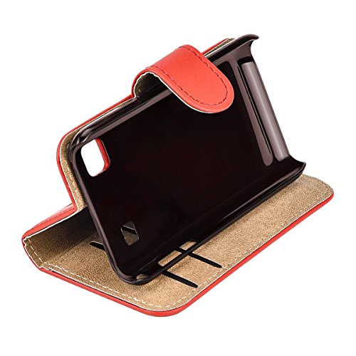 4in1 Billetera Funda para   - Samsung Galaxy GT-i9000 S Plus i9001 - Carcasa con Cierre magn  tico y Funci  n de Soporte  en Rojo   1x Protector de pantalla   1x L  piz