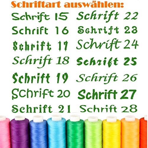 Besticken Sie Handtuch mit Namen oder mit Wunschtext bestickt , Saunatuch (70x200cm) in Schwarz - 6