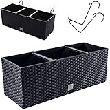 rg-vertrieb Blumenkasten Blumentopf Balkonkasten Geländerkasten Geländertopf 51cm Polyrattan Rattan-Optik Bewässerung mit Hal
