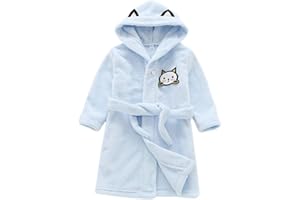 Miyanuby Baby Jungen Mädchen Bademantel Weicher Flanell Langarm Tier Hoodie Morgenmantel Nachtwäsche Homewear für Kinder Baby Jungen Mädchen Geschenk