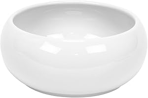 Cache Pot Rond Piano en ceramique, Bas Bol, en Blanc, diam. 19 cm