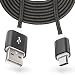 Produktbild mobilefox® USB 3.1 Typ-C auf USB 2.1 3m Kabel Stecker Anschluss Laden & Synchronisieren für Huawei P20/Pro/P9/P10/Plus schwarz