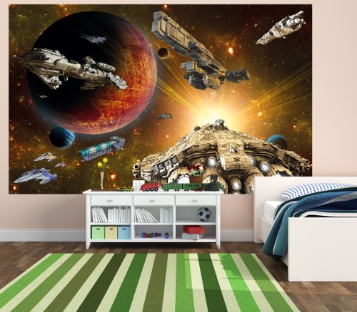 Poster Galaxy Adventure Wandbild Dekoration Raumfahrt-Mission space-shuttle science-fiction Raumschiff Weltraum All Stern | Wandposter Fotoposter Wanddeko Wandgestaltung by GREAT ART (140 x 100 cm) - 5