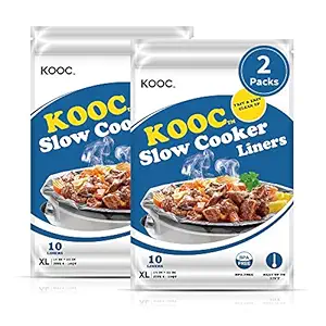 [NEW ARRIVAL] KOOC Premium Disposable Slow Cooker Liners and Cooking Bags, Extra Large Size Fits 6QT to 10QT Crock Pot, 14