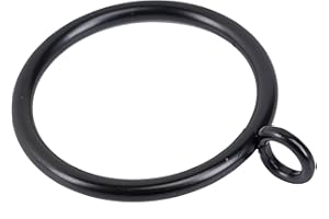 Curtain Rings with Eyelet for Curtain Rods 50mm Inner Diameter Metal Drapery Eyelet Curtain Rings 24 Pcs Black TXZWJZ