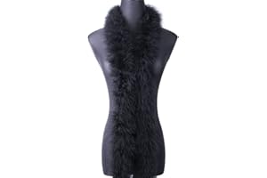 WANRUIDA wangruida Boa en plumes de marabout duveteuses de 1,8 m pour loisirs créatifs, couture, garniture, maison, fête de mariage, décoration de Noël (50 g, noir)