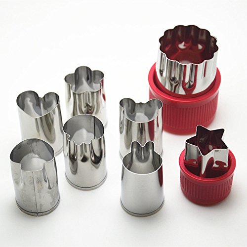 Lingstar Mini forma de acero inoxidable cortador de frutas y verduras Mold 8PCS