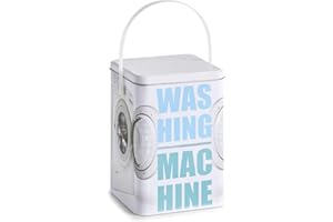 Zeller 19216 Washing Machine Caja para detergente en polvo, metal, aprox. 15 x 15 x 21 cm