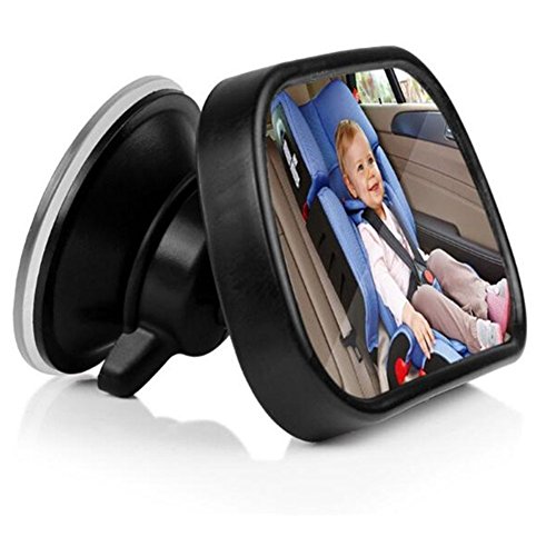 KOBWA Auto Baby Spiegel Einstellbare Rücksitzspiegel für Babys Im Reboard Kindersitz mit Saugnäpfe und Klammer (85×50mm) - 3
