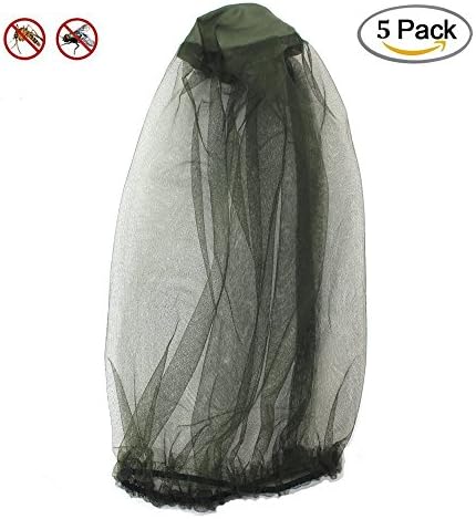 5 Pcs Mosquito Head Net Mesh Protective Cover Mask Face Anti-mosquito Bee Bug Insect Fly Mask Hat for Outdoor Travel Camping Fishing