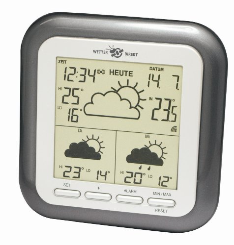 Technoline Funkwetterstation WD 1202, schwarz, 2-teilig bestehend aus Station und Sensor - 2