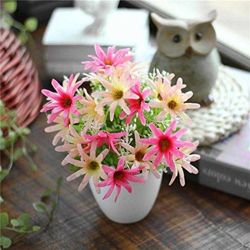 Jhyflower Plastic artificial flower artificial flower set ornament decoration living room decoration home flower arrangement small flower pot, silver plastic cup+small wild inulin powder