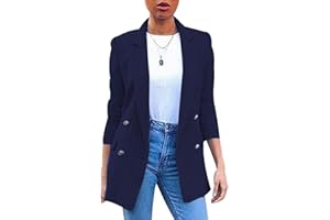 OADOBKICE Blazer Manga Larga Mujer Blazer Casual Mujer Blazer Negro Traje Talla Grande Mujer Fitness Blazer Regular Cardigan Slim Fit Blazer Original Mujer Blazer Primavera Blazer