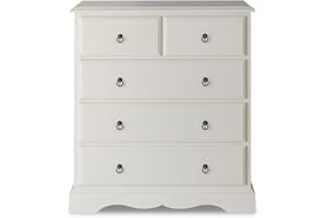 ROMANCE ANTIQUE WHITE FURNITURE Romance 2 over 3 Chest of Drawers, Large Antique White chest of drawers, FULLY ASSEMBLED