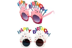 Dusenly 2pcs Funny Happy Birthday Glasses Eyeglasses Sweet Cream Cake Shaped Kids Novelty Sunglasses Birthday Party Favors Costume Decoration for Kids & Adults