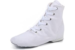 missfiona Jazz Boots Dance Shoes for Women Lace up Ballroom Dance Flat with Split Sole