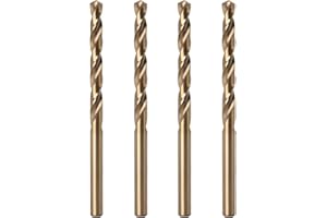 Misuyue M42 Foret Cobalt Metal 4mm, 4pcs HSS Forets Carbure Meche Metal Hélicoïdal Professional pour Inox Alliage Titane Cuivre Fer