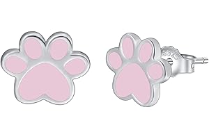 Yinsen Boucles d'oreilles patte de chien pour Fille Argent Sterling 925 boucles d'oreilles hypoallergéniques - Idée cadeau d'anniversaire mignon pour femmes filles enfants