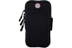 WATACHE Arm-Tasche,Universelle wasserfeste hüpffreie Sportarmband-Handytasche mit Kopfhöreranschluss für iPhone 13 12 Pro Xs Max 8 7 6 6S Plus, Galaxy S9 Plus S9 S8 S7 Note 9 8-Schwarz