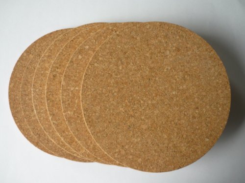 Viva Haushaltswaren – 6 Topf-/Korkuntersetzer, Durchmesser 19 cm, 1 cm dick, aus Kork, braun - 3