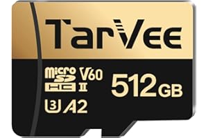 TarVee Micro SD Card 512GB, High Speed Memory Card with SD Card Adapter Included, Durable TF Card, Up to 45MB/s Write, Full-HD and 4K UHD, 2 in 1 Design
