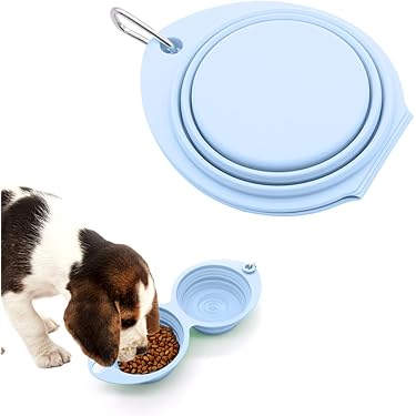 Ciotole Pieghevoli In Silicone Per Cani - Verde E Blu, Con Moschettone, Per Viaggi E Escursioni - Foto 2