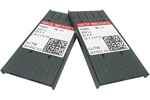ckpsms GROZ-BECKERT Aguja en caja de plástico transparente, 20 agujas de cuero Groz-Beckert 332LL 29X4NTW DIX4 compatibles con máquinas Singer 29-4, 29K (23/160)