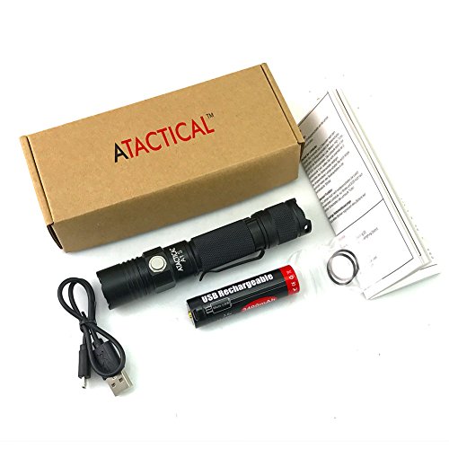 Atactical A1S Taschenlampe Praktische LED Taschenlampe, Superhell 1150 Lumen Cree LED, IPX7 Wasserfest, 5 Einstellungen Low/Mid/High/Trubo/Strobo für Campen, Wandern, Fahrradfahren und Notfälle - 7