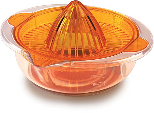 Kigima Zitruspresse 0,7 Liter für Zitronen, Orangen und Grapefruit orange transparent