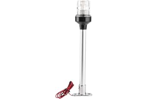 TERISASS Ampoule de fête marine DC12V-24V 5W feu de signalisation de voile de bateau 360 degrés lampe de poupe d'ancre tout autour IP66 étanche(12 Inches:)
