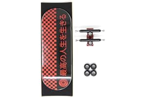 Skull Fingerboards Japan Red Edition 34mm Pro Complete Professional Wooden Fingerboard Mini Skateboard 5 PLY with CNC Bearing Wheels